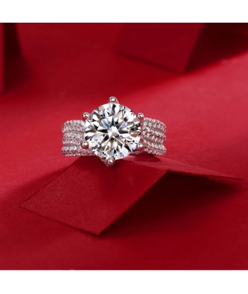 S925 Sterling Silver 8.0ct Moissanite Solitaire Ring for Women and Men Profitez des Offres !