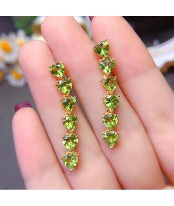 Sterling Silver 5mm Natural Olivine Heart Earrings for Women pour bénéficier 