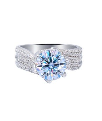 S925 Sterling Silver 8.0ct Moissanite Solitaire Ring for Women and Men Profitez des Offres !