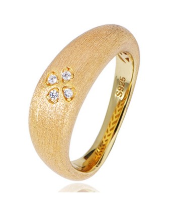 18K Gold Plated Silver Flower Lab Sapphire Ring for Women l'évolution des habitudes 