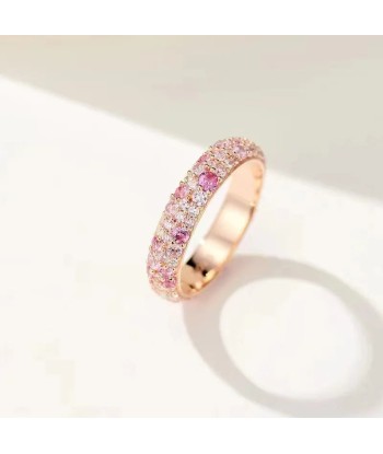 925 Sterling Silver Lab Sapphire Cocktail Rose Gold Ring for Women livraison gratuite