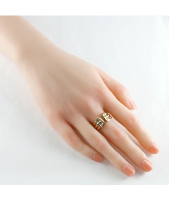 CARTIER K18 K18WG Ring / 2C Double C C2  55 No. 14.5 Gold Silver Pink Ladies 18K White Accelerating Economisez 