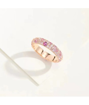 925 Sterling Silver Lab Sapphire Cocktail Rose Gold Ring for Women livraison gratuite