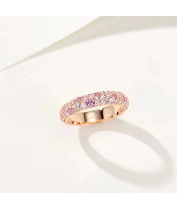 925 Sterling Silver Lab Sapphire Cocktail Rose Gold Ring for Women livraison gratuite