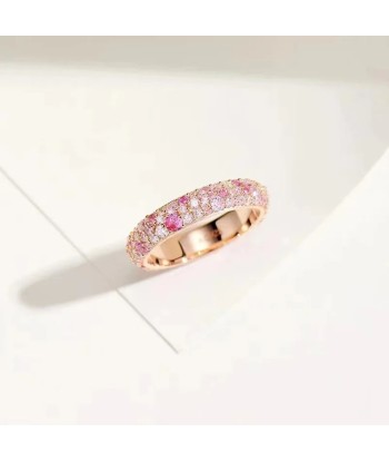 925 Sterling Silver Lab Sapphire Cocktail Rose Gold Ring for Women livraison gratuite