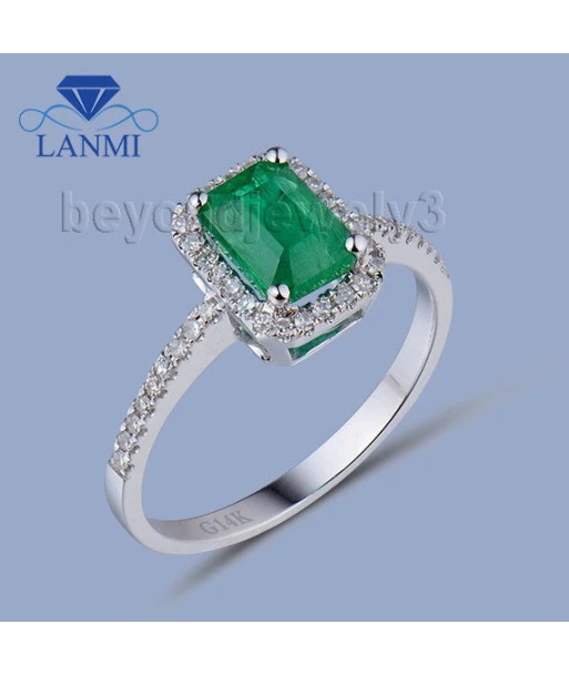 14kt White Gold Columbian Emerald Ring for Women suggérées chez