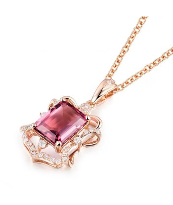 18kt Rose Gold Pink Tourmaline Pendant for Girl 50% de réduction en Octobre 2024