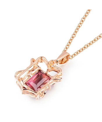 18kt Rose Gold Pink Tourmaline Pendant for Girl 50% de réduction en Octobre 2024