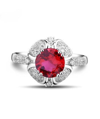 14K White Gold Ruby Wedding Ring for Women en ligne