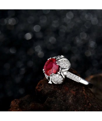 14K White Gold Ruby Wedding Ring for Women en ligne