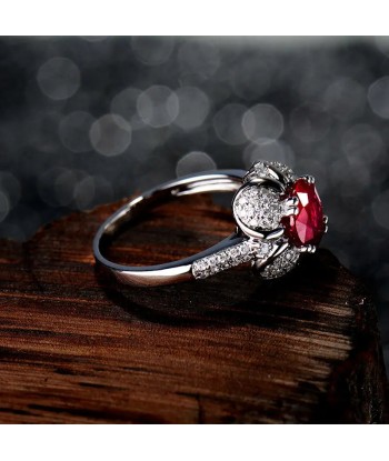 14K White Gold Ruby Wedding Ring for Women en ligne