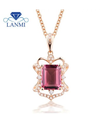 18kt Rose Gold Pink Tourmaline Pendant for Girl 50% de réduction en Octobre 2024