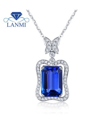 18Kt Au750 White Gold Tanzanite Diamond Pendant for Women Fin de série