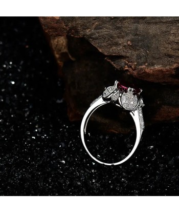 14K White Gold Ruby Wedding Ring for Women en ligne