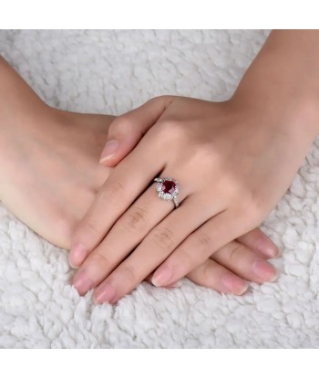 14K White Gold Ruby Wedding Ring for Women en ligne