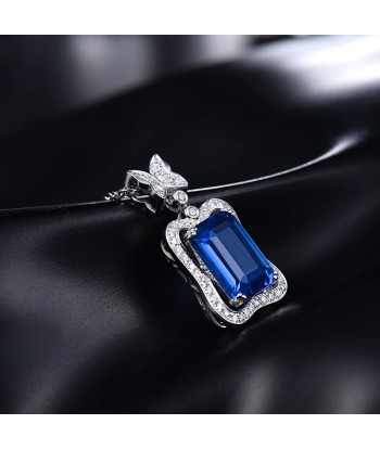 18Kt Au750 White Gold Tanzanite Diamond Pendant for Women Fin de série