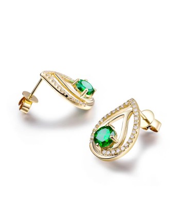 14K Yellow Gold Tsavorite Diamond Stud Earrings for Women du meilleur 