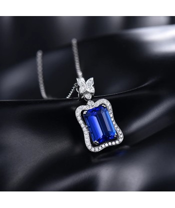 18Kt Au750 White Gold Tanzanite Diamond Pendant for Women Fin de série