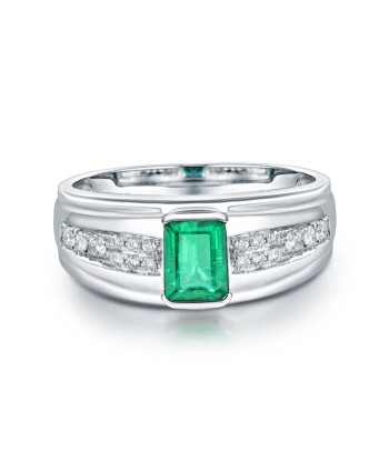 14K White Gold Emerald Diamond Engagement Ring for Men Comment ça marche