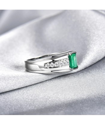 14K White Gold Emerald Diamond Engagement Ring for Men Comment ça marche