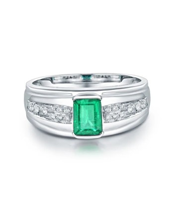 14K White Gold Emerald Diamond Engagement Ring for Men Comment ça marche