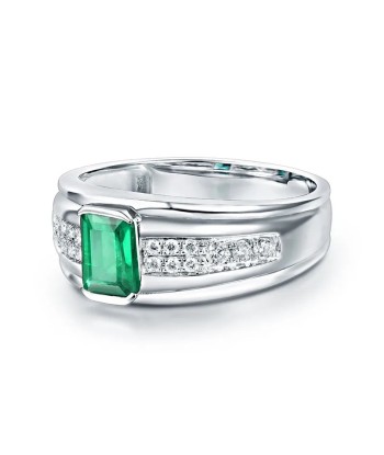 14K White Gold Emerald Diamond Engagement Ring for Men Comment ça marche