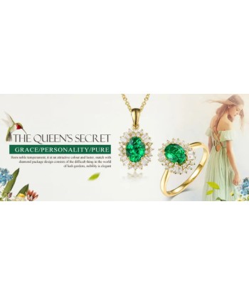 18K Yellow Gold Solid Columbian Emerald Ring for Women Livraison rapide