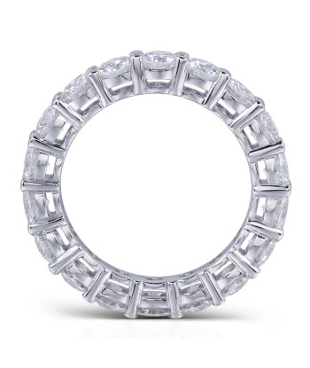 Sterling Silver Full Square Simulated Diamond CZ Eternity Band for Women paiement sécurisé