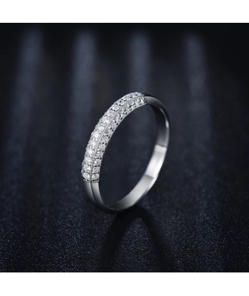 9K White Gold Real Diamond Wedding Ring for Women prix pour 