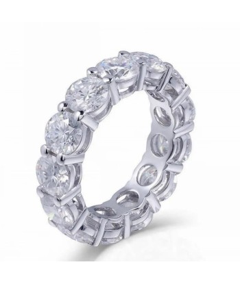 Sterling Silver Full Square Simulated Diamond CZ Eternity Band for Women paiement sécurisé