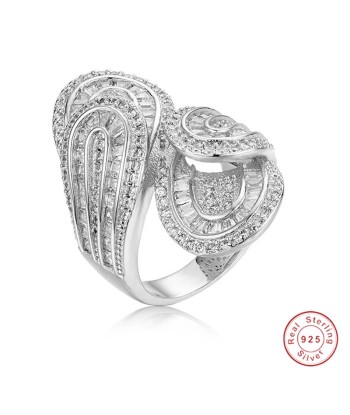 925 Sterling Silver  Simulated Diamond Sparkling Cocktail Ring for Women vous aussi creer 