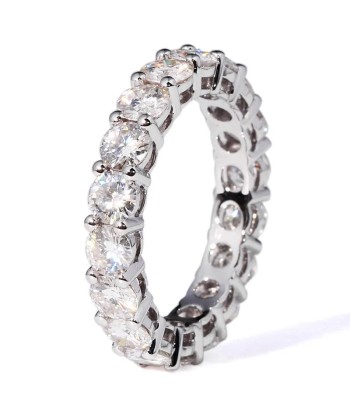 Sterling Silver Full Square Simulated Diamond CZ Eternity Band for Women paiement sécurisé