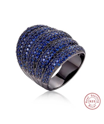 Sterling Silver Sapphire Geometry Stackable Rings for Women À commander