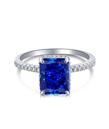 925 Sterling Silver Lab Sapphire Ring for Women pas cher 