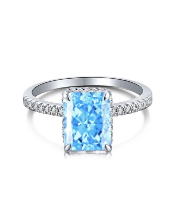 925 Sterling Silver Lab Sapphire Ring for Women pas cher 