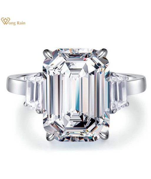 925 Sterling Silver Aquamarine Emerald Cut Ring for Women de l' environnement