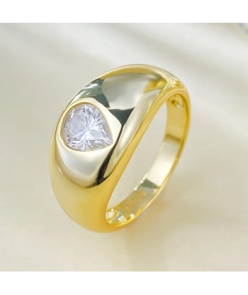 18K Gold Plated Sterling Silver Pear Cut Lab Sapphire Ring For Women pas cher