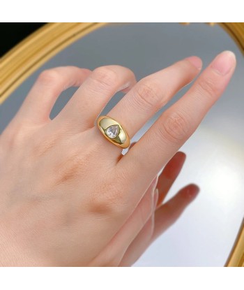 18K Gold Plated Sterling Silver Pear Cut Lab Sapphire Ring For Women pas cher