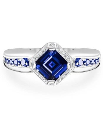 Sterling Silver Sapphire Diamond Ring for Women 2 - 3 jours ouvrés.