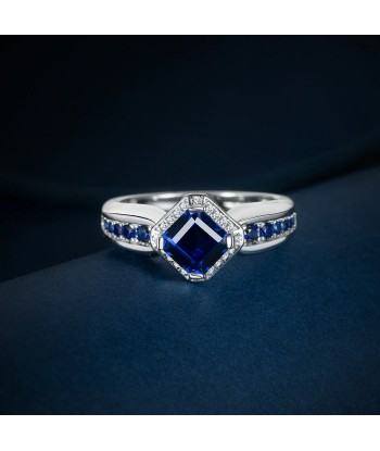 Sterling Silver Sapphire Diamond Ring for Women 2 - 3 jours ouvrés.