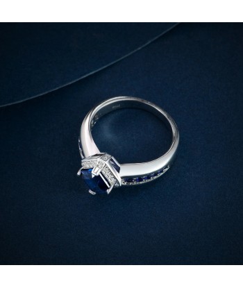 Sterling Silver Sapphire Diamond Ring for Women 2 - 3 jours ouvrés.