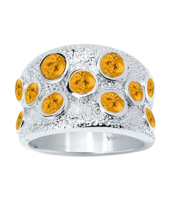 Sterling Silver with Natural Citrine Wide Band Ring les muscles