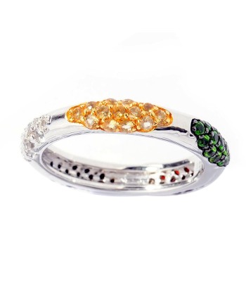 Sterling Silver with Natural Multi Gemstone Eternity Band 2024