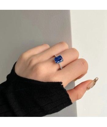 925 Sterling Silver Lab Sapphire Ring for Women pas cher 