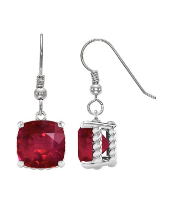 Sterling Silver with Ruby Dangle Earrings Découvrez la collection