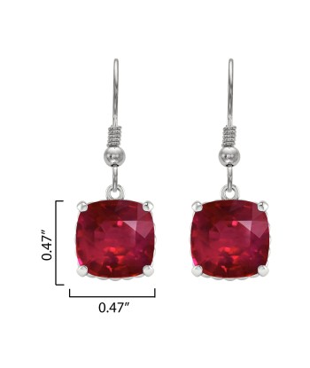 Sterling Silver with Ruby Dangle Earrings Découvrez la collection