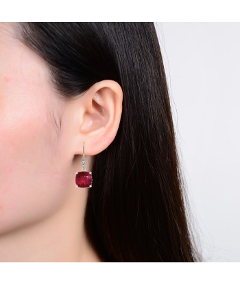 Sterling Silver with Ruby Dangle Earrings Découvrez la collection