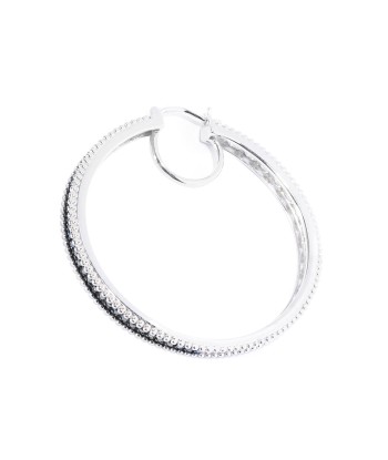 Sterling Silver with 0.50 CTTW Genuine Red Diamond Hoop Earring pas cheres