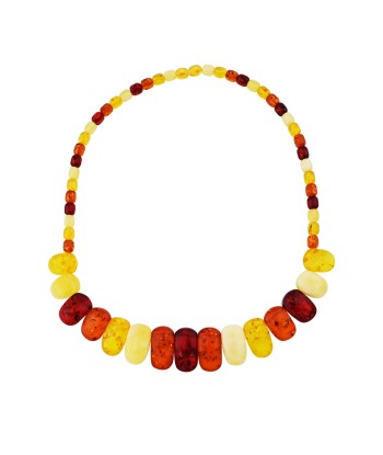 Multi Color Amber Flat Statement Necklace soldes