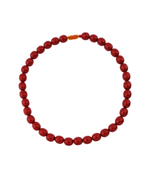 Red Amber Graduated Bead Statement Necklace sur le site 